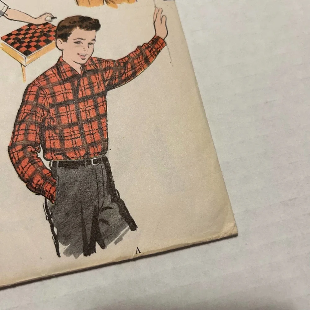 Vogue Vintage 1950's Pattern #2853 Boys‎ Sport Shirts Size Medium Neck 12.5-13